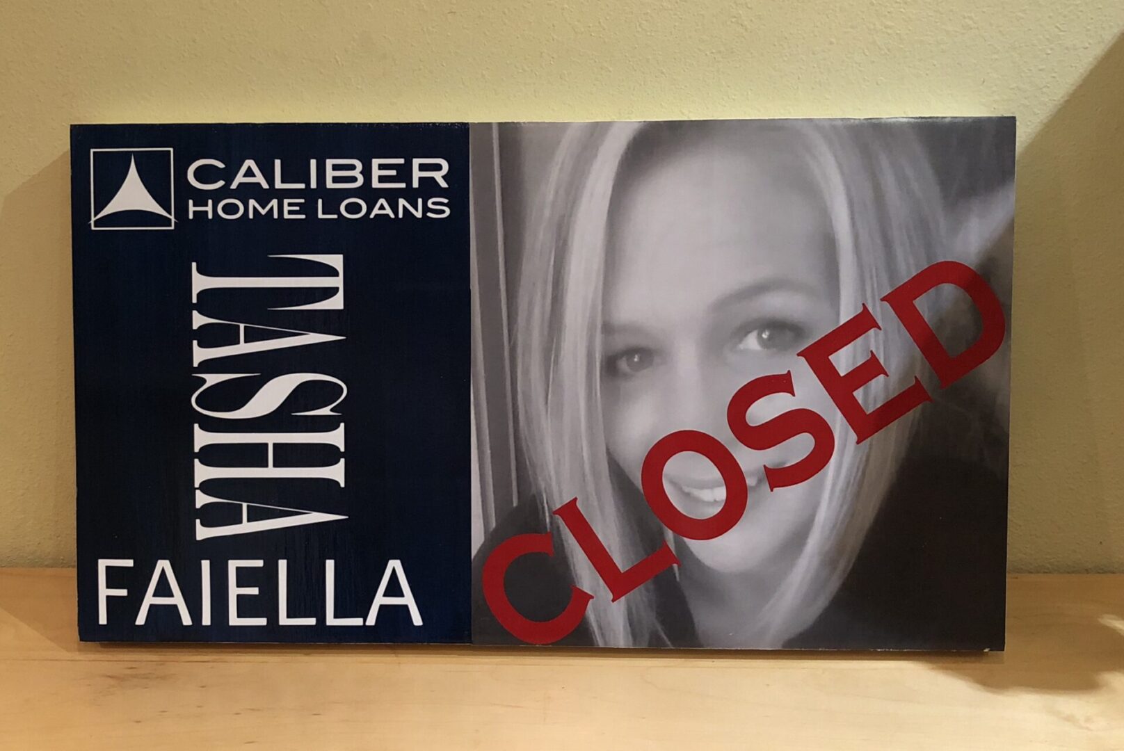 Caliber Home Loans sign with "Closed.